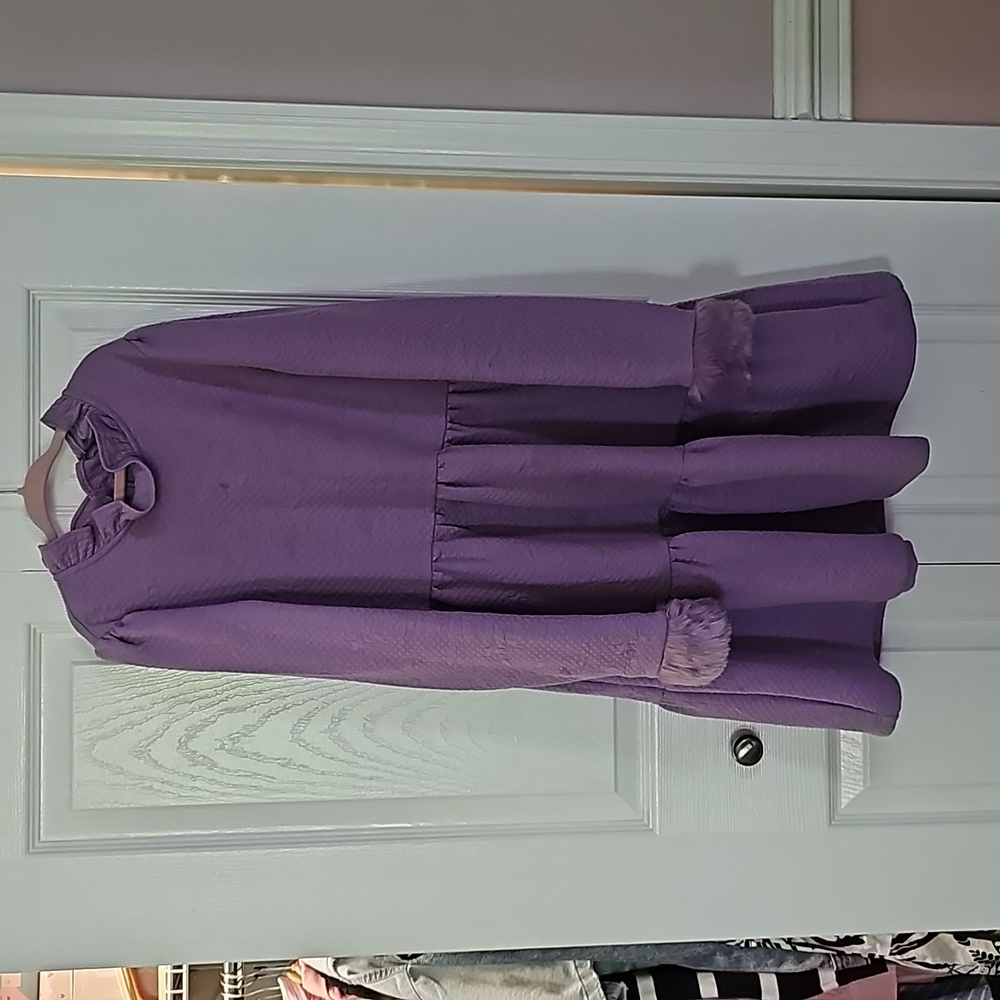 Janie and Jack Girl Dress, size 12, purple.